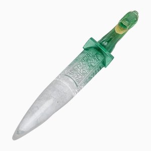 Green Art Glass Dague Object from Daum, France, 1970s