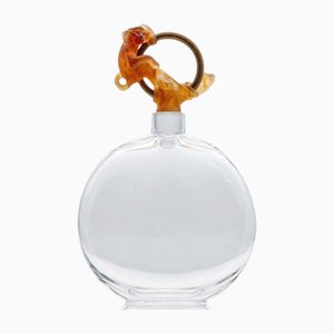 Art Glass Carafe with Orange Ape from Daum, France, 1970s