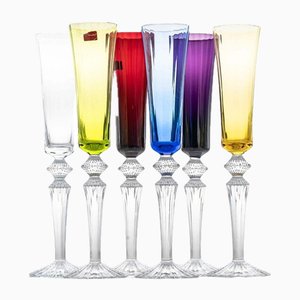 Mille Nuits Champagne Flutes from Baccarat, France, 1906, Set of 6