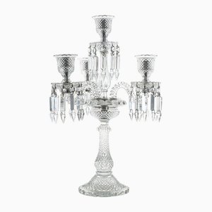 Candelabro de cuatro velas de cristal claro de Baccarat, Francia, 2000