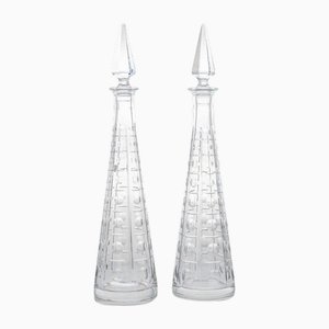 Structured Clear Crystal Carafe from Baccarat, France, 1970s