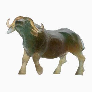 Art Glass Buffalo Sculpture from Daum, France, 1970s