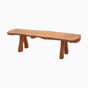 Tavolino da caffè o panca moderno in olmo, Scandinavia, 1965, attribuito a CA Beijbom