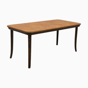 Swedish Modern Dining Table in Burl Wood and Beech attributed to Axel Einar Hjorth for Nordiska Kompaniet, 1938