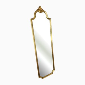 Vergoldeter französischer Vintage Wandspiegel mit verziertem Muschelwappen