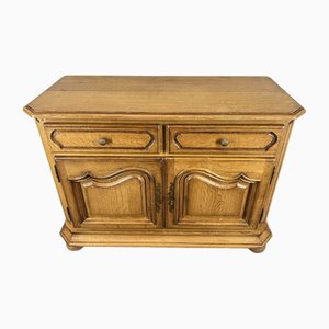 Geschnitzter französischer Vintage Eichenholz Schrank mit Schubladen