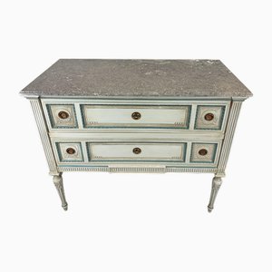 Vintage French Carved Sideboard with Drawers and Marble Top