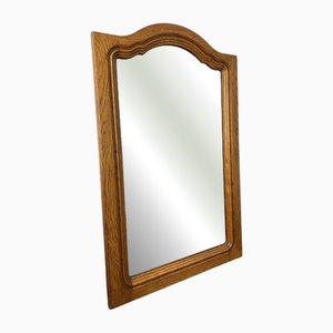 Vintage French Wall Mirror with Carved Oak Frame