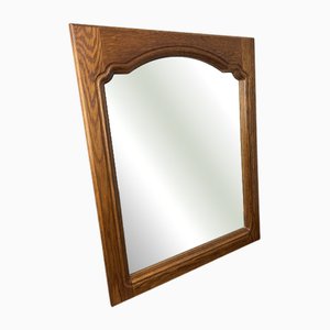 Vintage French Oak Wall Mirror with Carved Frame