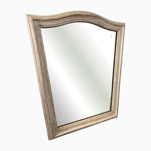 Französischer Vintage Wandspiegel aus Eiche mit geschwungenem Rahmen