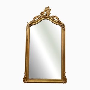 Miroir à Cadre Doré de Style Français avec Plateau en Feuillage
