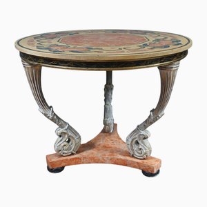 Italienischer klassizistischer Mitteltisch mit Scagliola Tischplatte