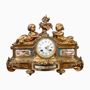 Vergoldete französische Kaminuhr, 1890