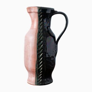 Romacrea School Pink and Blue Ceramic Jug, 1950s