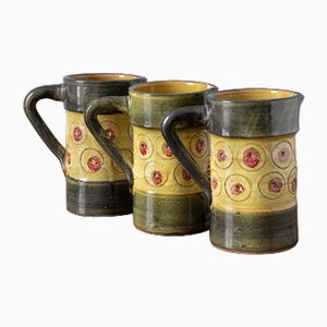 Romacrea School Keramikkrüge, 1950er, 3 . Set
