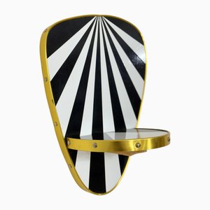 Estantería de pared Mid-Century moderna de pino