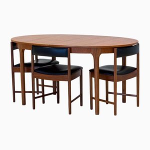 Dunvegan Oval Extending Dining Table and Chairs by Tom Robertson for McIntosh, 1960s, Set of 5