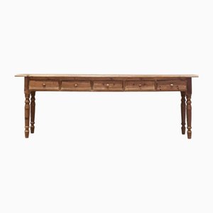 Long Victorian Console Table in Mediterranean Melis Pine, 1800s