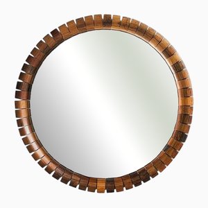 Mid-Century Danish Round Teak Mirror, 1960s