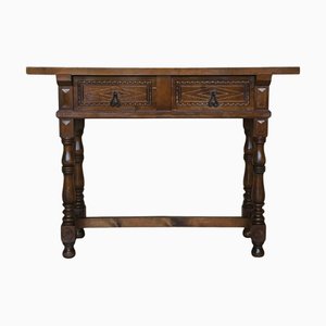 Spanish Console Table with Drawers and Turned Legs, 1910s