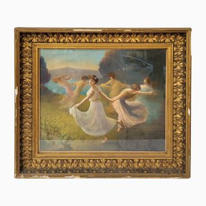 Seguace di Leopold François Kowalski, Danza, inizio XX secolo, Pastello su carta