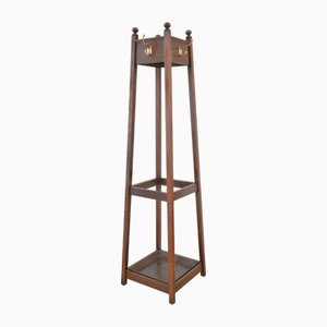 English Arts and Crafts Coat Stand in Oak, 1890s