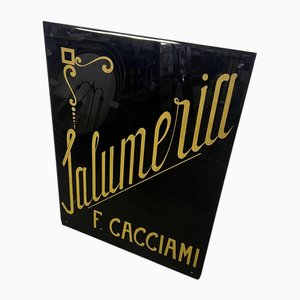 Advertising Sign in Opaline Glass with Engraved Writing, 1950s