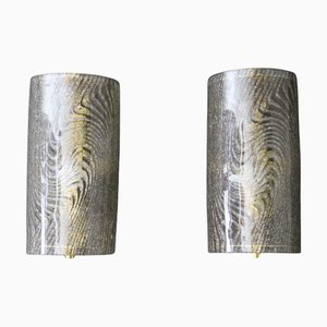Brown Murano Glass Bark Wall Sconces, 2000s, Set of 2