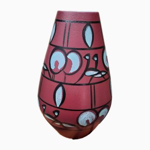 Handbemalte Keramikvase von Stützel & Sachs Aalen, 1960er.