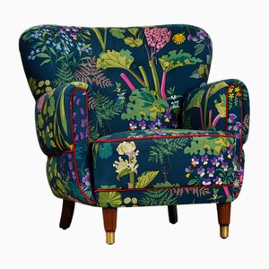 Large Armchair with Upholstery from Gocken Jobs, 1940s