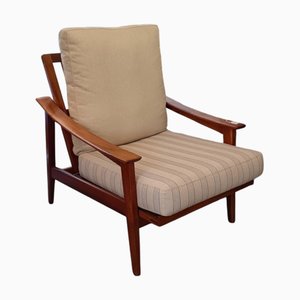 Butaca nórdica de teca con respaldo plegable, años 60