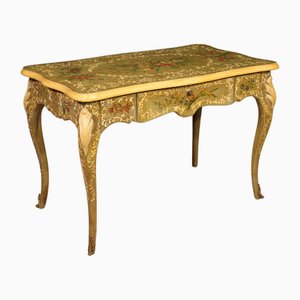 French Lacquered and Painted Writing Desk, 1950s