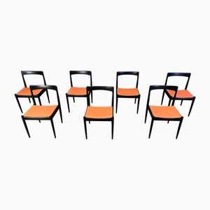 Mid-Century Modern Esszimmerstühle, Belgien, 1960er, 7 . Set