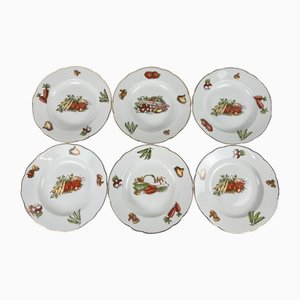 Le Potager Suppenteller von 6 KG Lunéville, 1950er-1970er, 6er Set