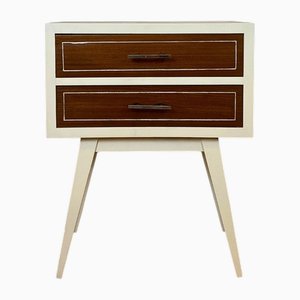 Comodino vintage in faggio e teak, Spagna, anni '60