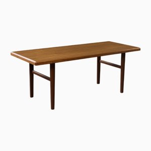 Mesa de centro danesa Mid-Century moderna de teca marrón, años 60