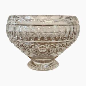 Antike edwardianische Obstschale aus geschliffenem Glas, 1900