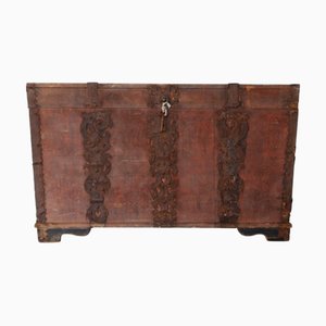 Antique Chest in Fir and Iron