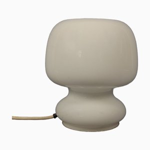 Mushroom Table Lamp in Murano Opal Glass, 1970s