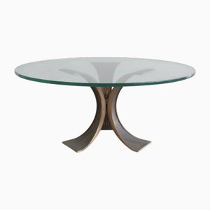 Sculptural Coffee Table with Glass Top, 1970s