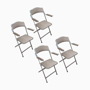 Vintage Chrome Folding Chairs by Giancarlo Piretti, Set of 4