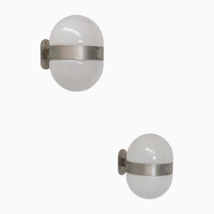 Vintage Clio Wall Lamps in Burnished Brass by Sergio Mazza for Artemide, 1960s, Set of 2