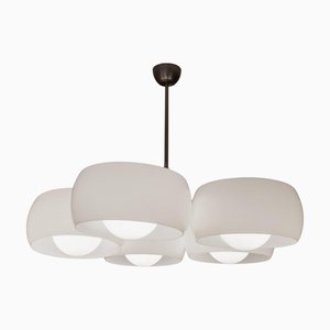 Vintage Kronleuchter aus Opalglas von Vico Magistretti für Artemide, 1960er