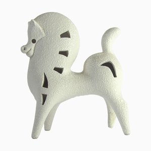 Vintage White Horse Sculpture by Roberto Rigon, 1970s