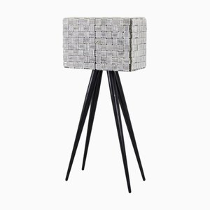 Mobile bar in legno con doghe in vetro di Roberto Giulio Rida