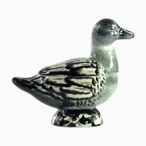 Italian Handpainted Ceramic Duck Lidded Container, 1960s-1970s