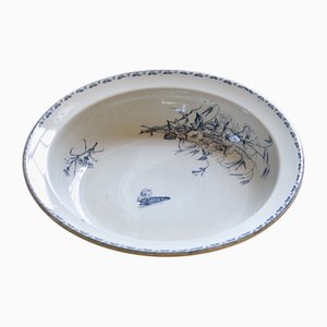 Large Antique French Salad Bowl by Sarreguemines, 1880