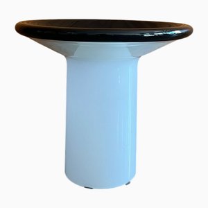 Table Lamp in Milky Glass and Black Painted Metal, 1970