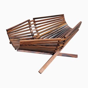 Vintage Danish Rosewood Folding Fruit Bowl, 1960s