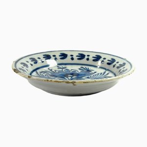 Niederländischer Delfter Teller in Blau und Weiß, 18.-19. Jh.